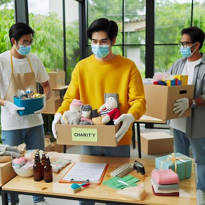 organizing donated items